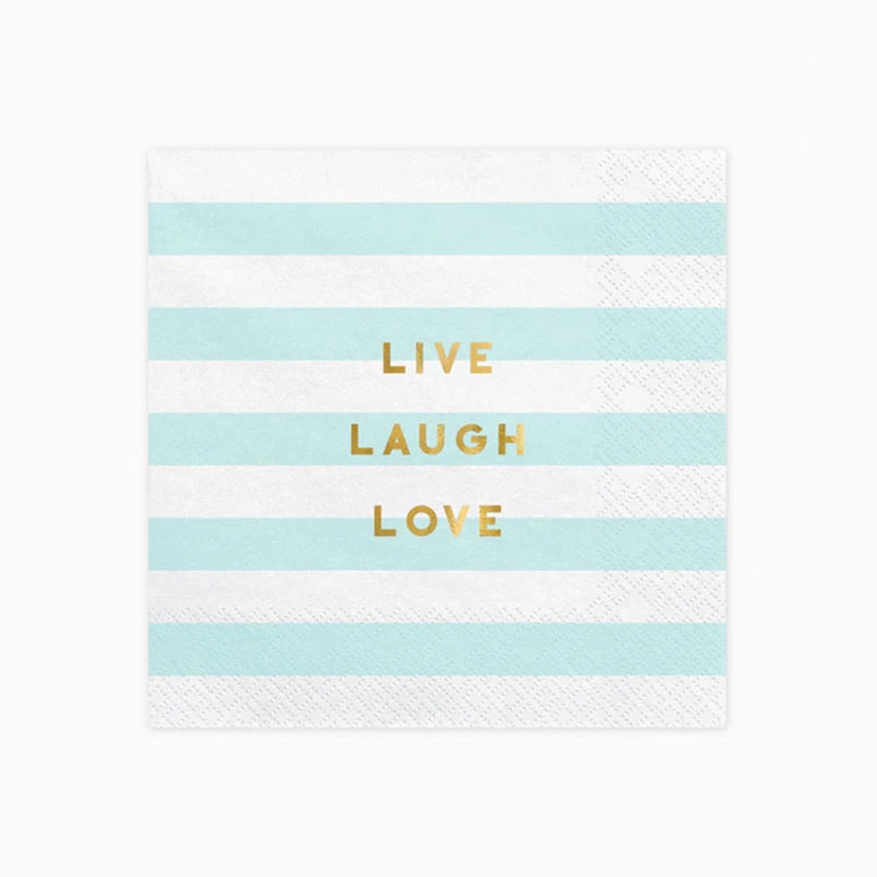 Raya paper napkins 'Live, Laugh, Love' Blue Pastel