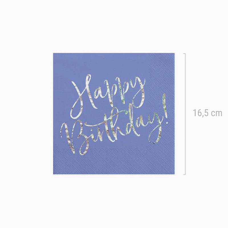 Papel Napkins "Joyeux anniversaire" bleu