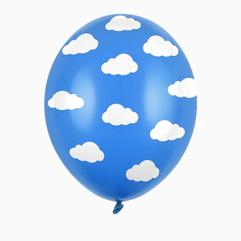 Blue latex clouds balloon