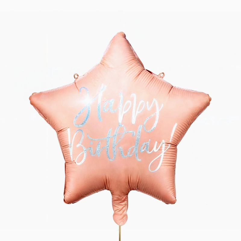 Globo Foil Estrella "Happy Birthday" Rosa