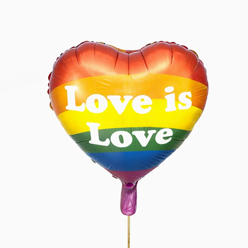 Palloncino Foil Cuore Arcobaleno "Love is Love"