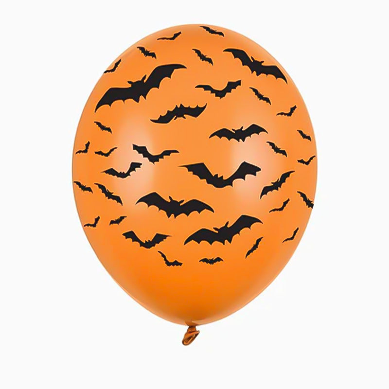 Globo Látex Murciélago Naranja Halloween