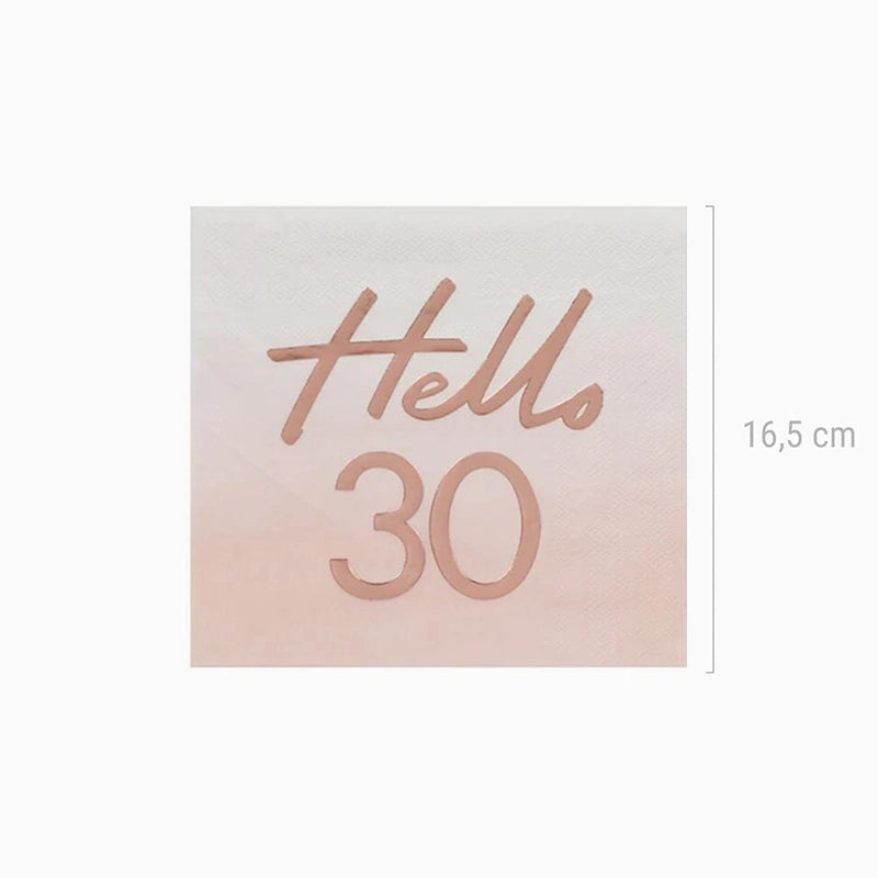 Papel "Hello 30" guardanapos