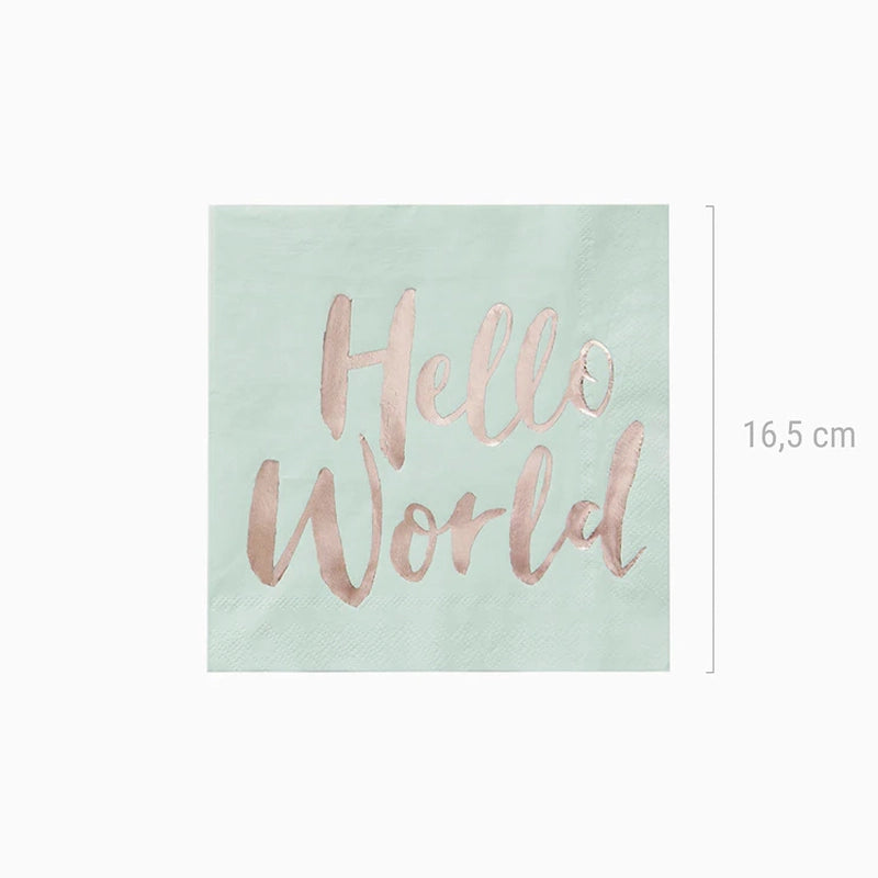 Papel Servietten "Hallo Welt"