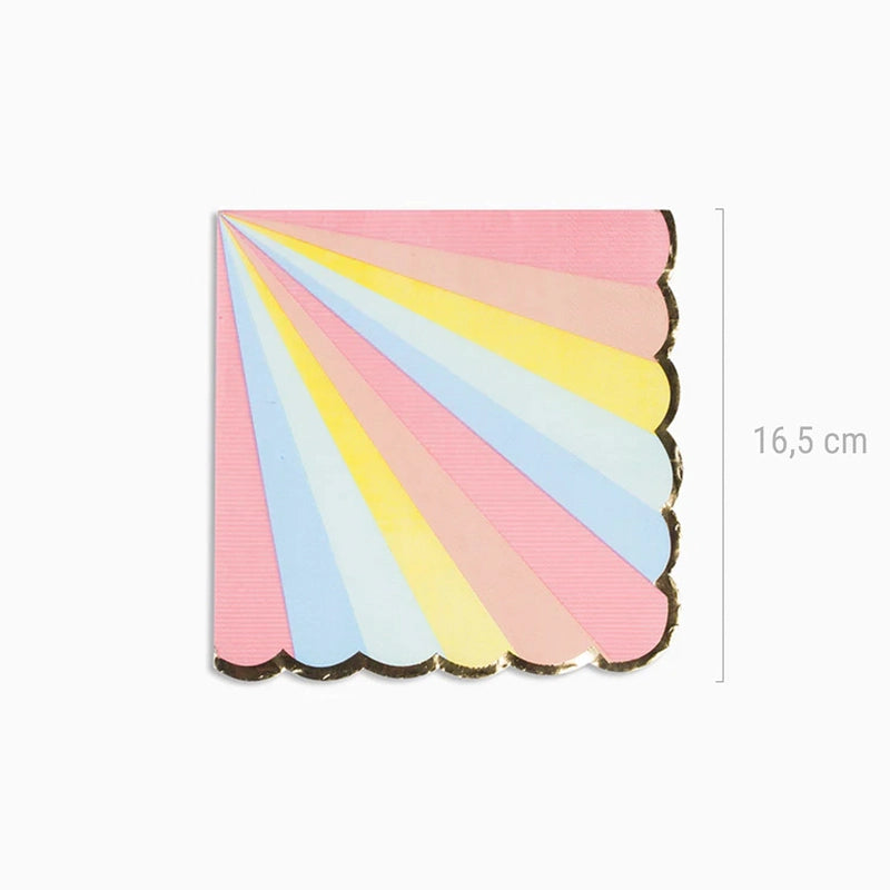 Multicolored striped paper napkins