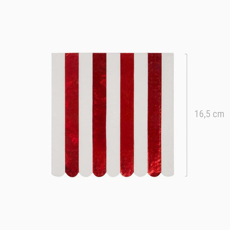 Red striped paper napkins