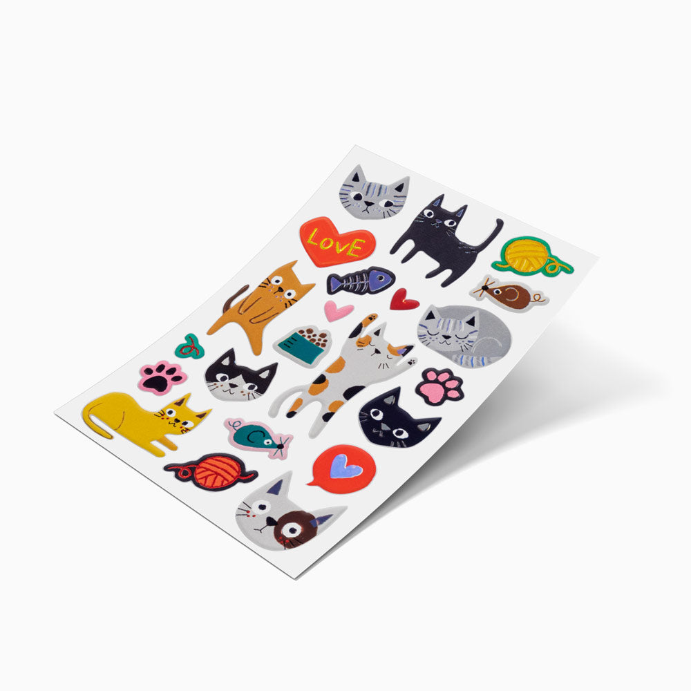 Metallic cat stickers