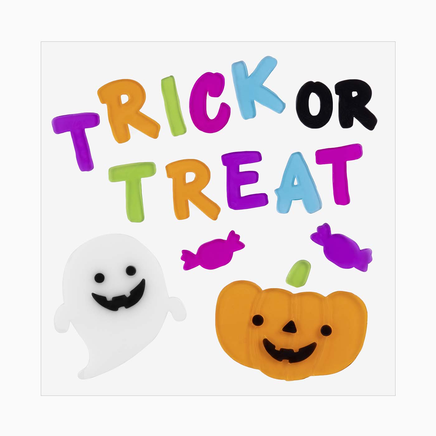 Gel sticker "trick or treat" halloween 19 x 19 cm