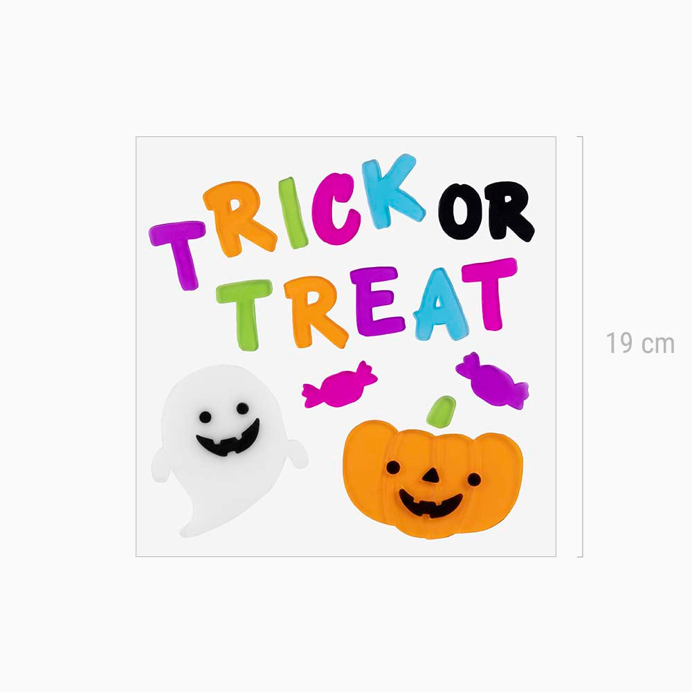 Gel sticker "trick or treat" halloween 19 x 19 cm