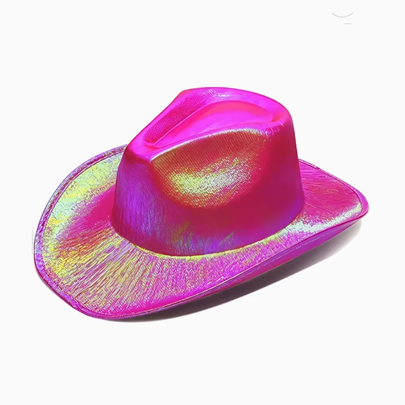 Sombrero Vaquera Fucsia Luz Led