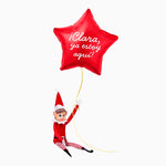 Elfo Travieso con Globo Foil Estrella Rojo Personalizado