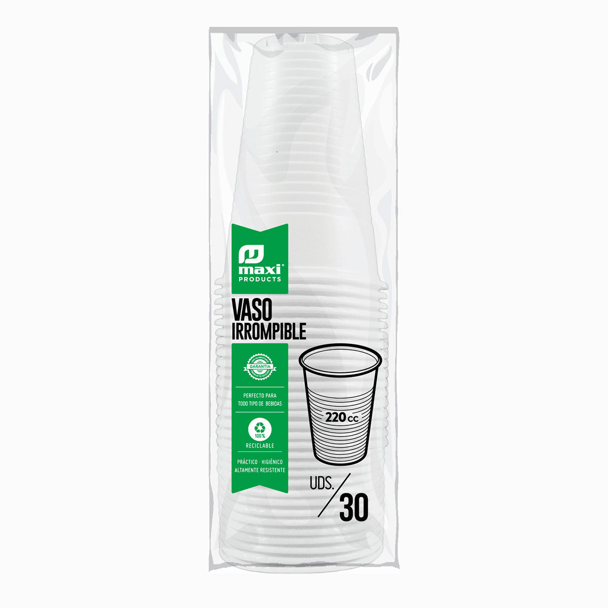 Vaso Irrompible  220 cc Blanco