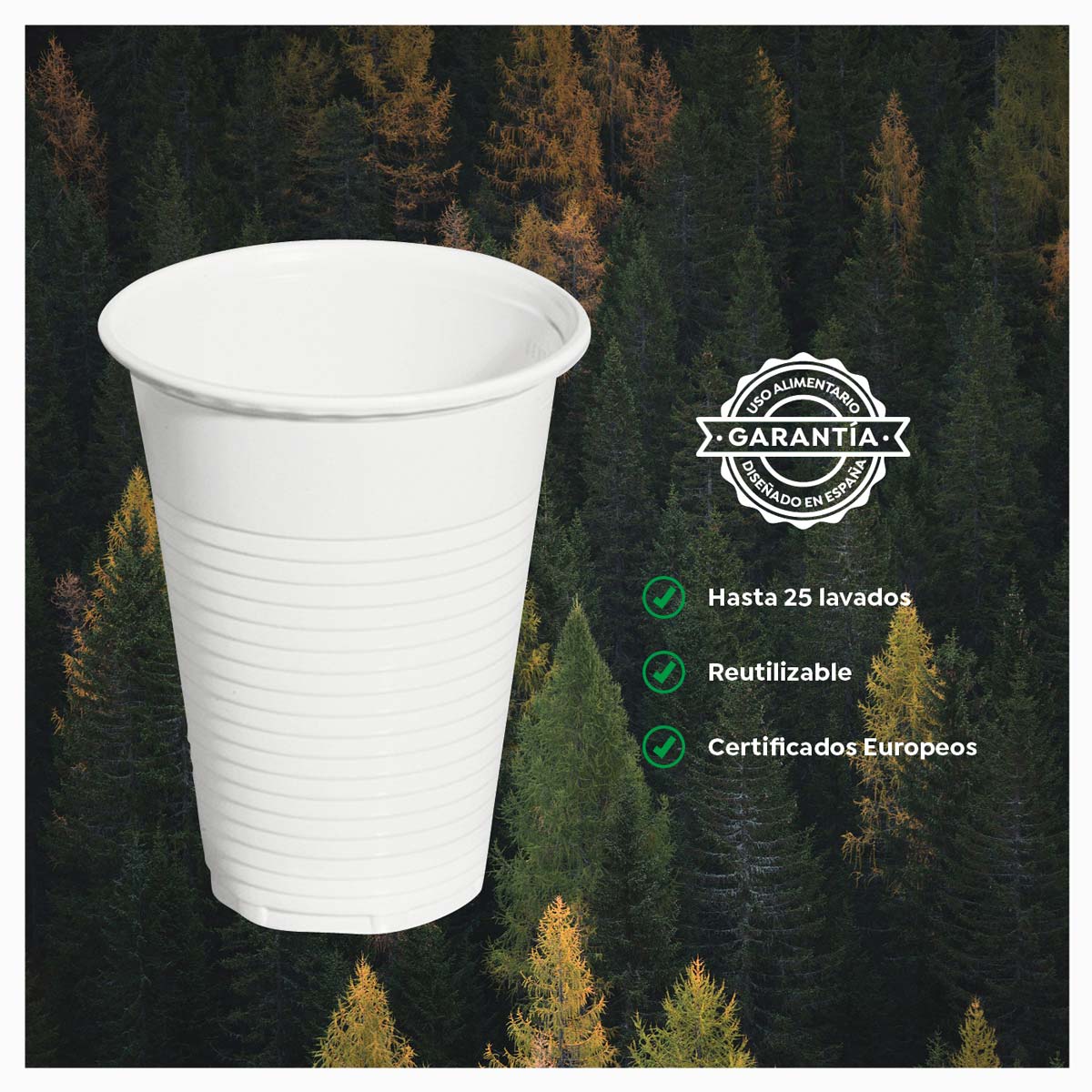 Vaso Irrompible  220 cc Blanco