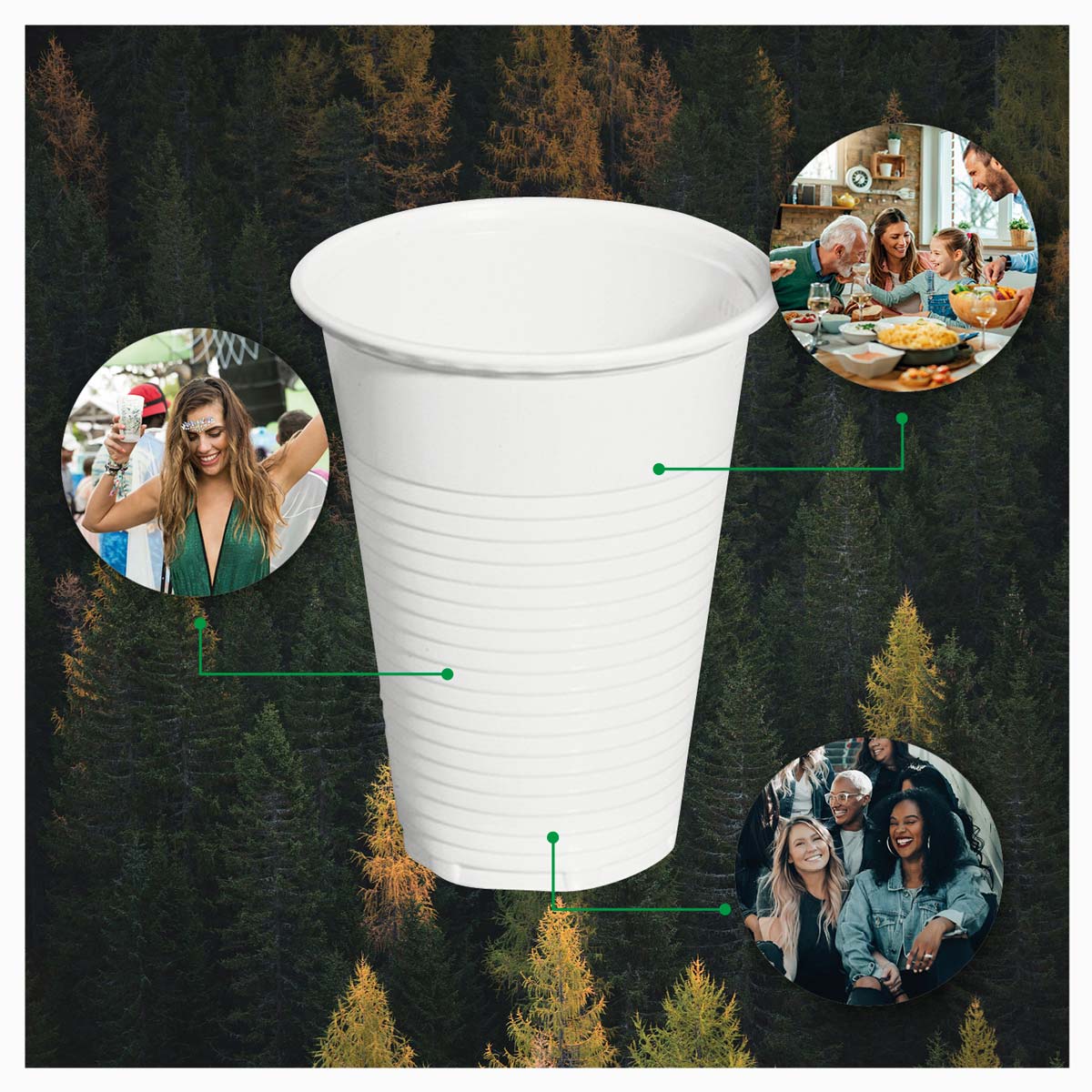 Vaso Irrompible  220 cc Blanco