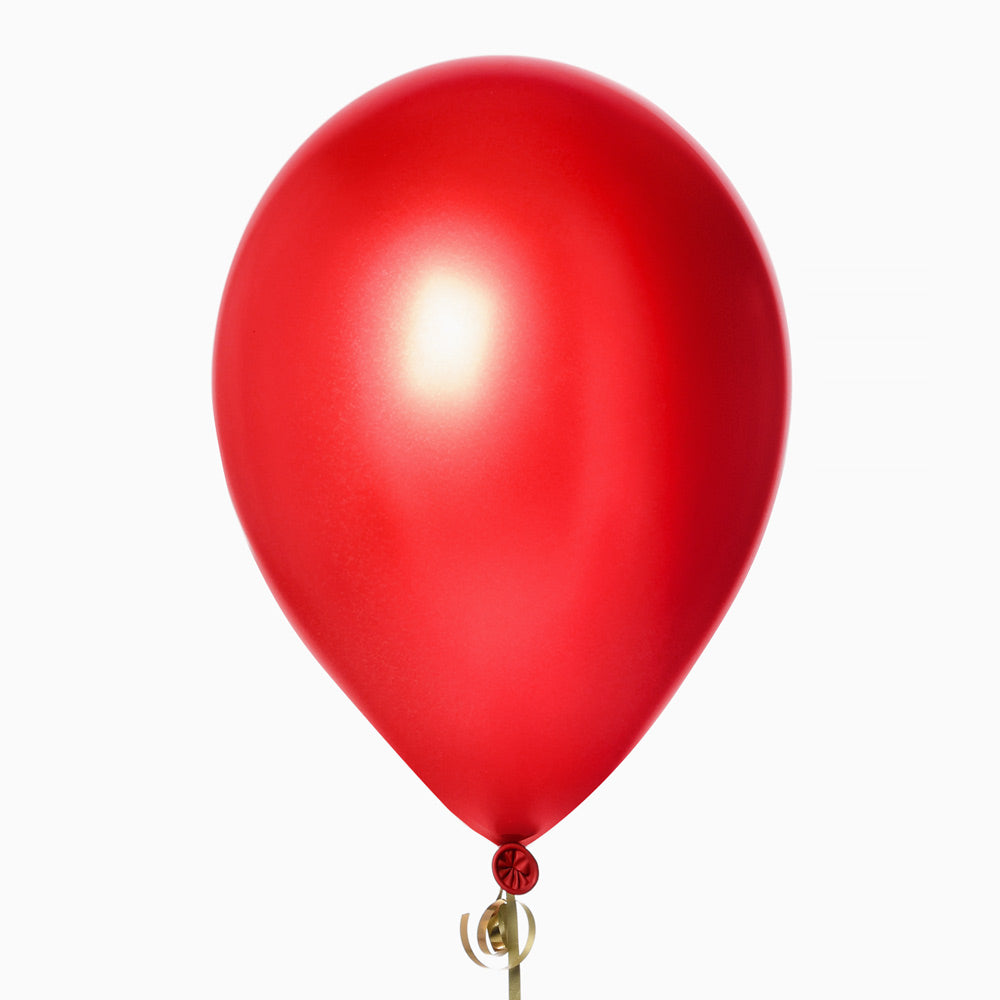 Globo Metalizado Látex Rojo / Pack 10 uds