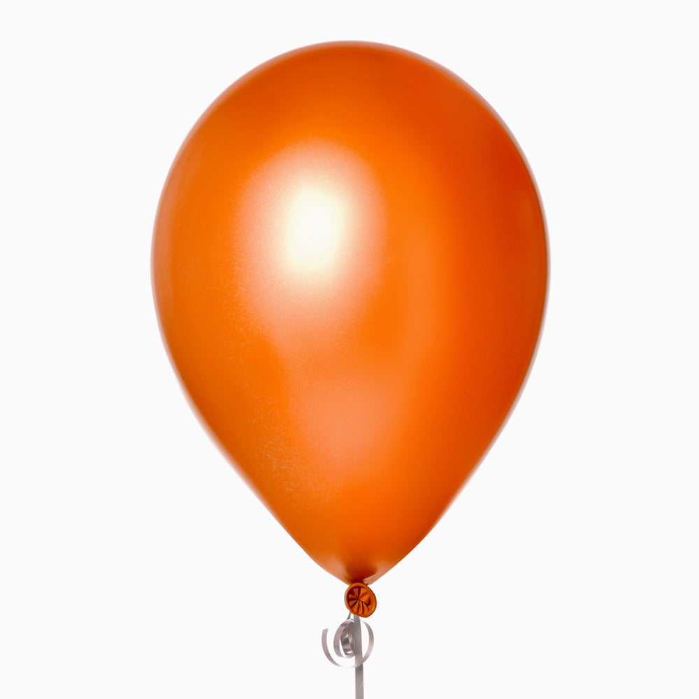 Ballon métallique en latex orange / pack 10 UDS