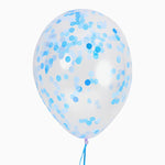 Globo Confeti Azul Metalizado / Pack 3 uds