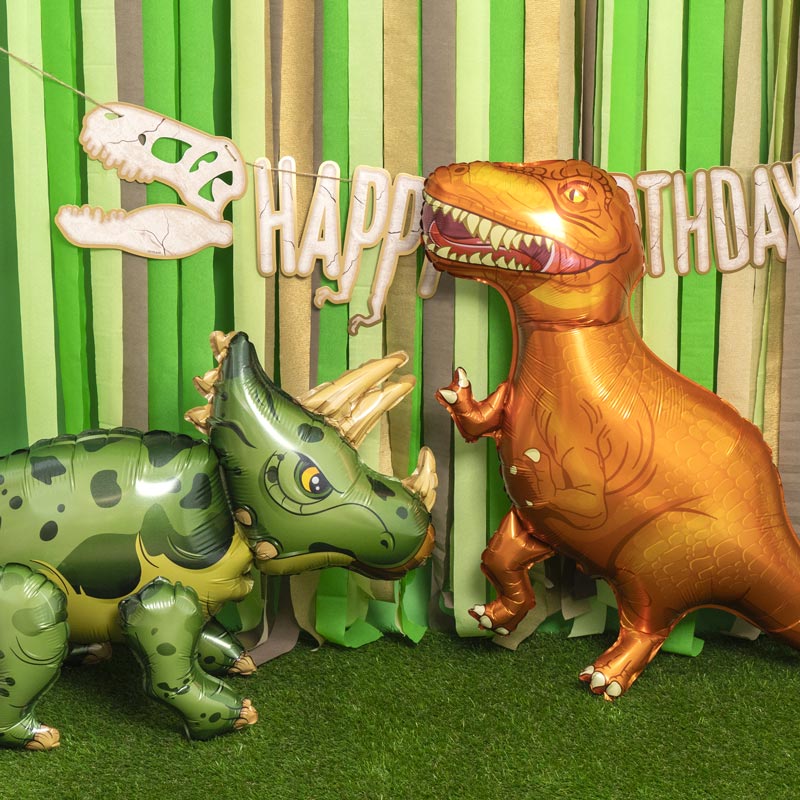 Guirnalda "Happy Birthday" Esqueleto Dinosaurio