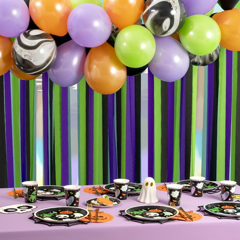 Set Arco Globos y Cortina Papel Halloween