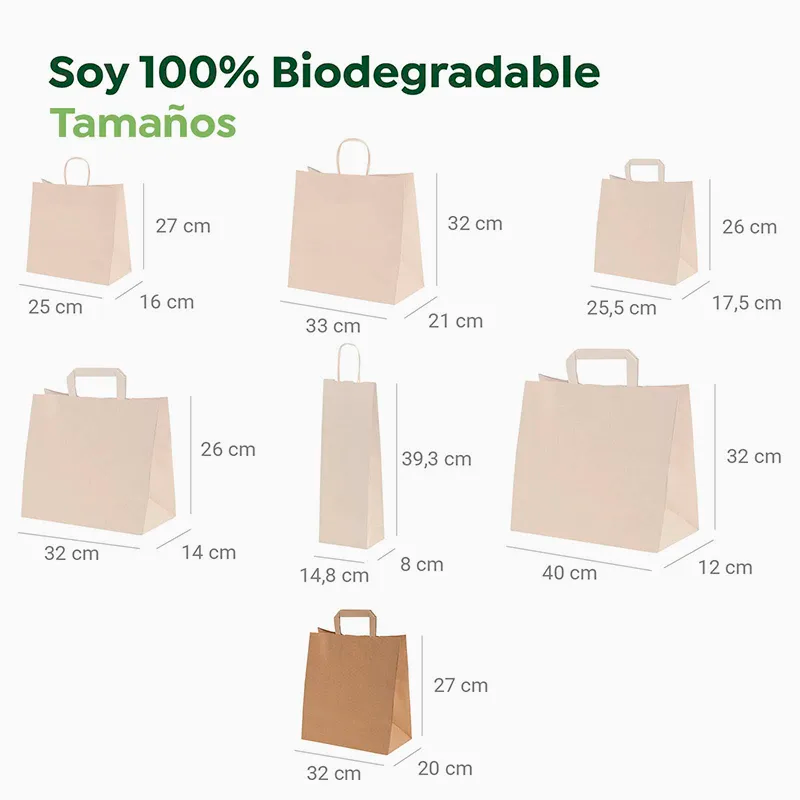 Bolsa Papel Kraft Asa Plana Extragrande