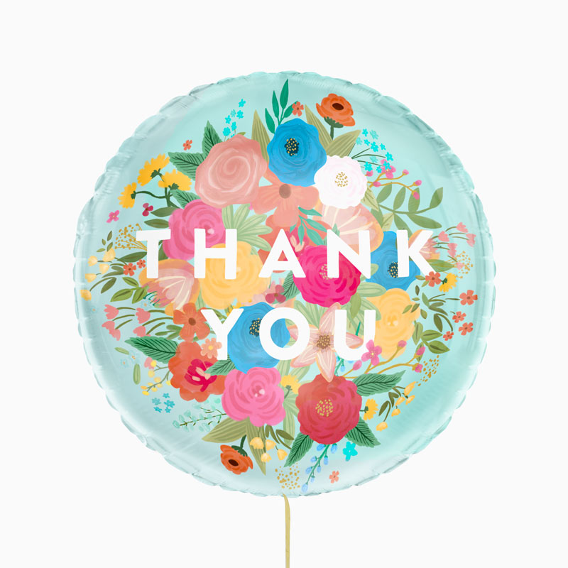 Floral Foil Globe "Thank You"