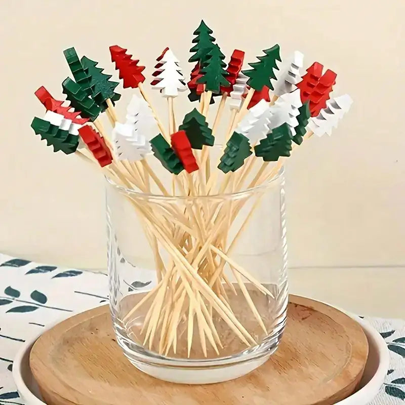 Pincho Bambú Árbol Navidad 13 cm