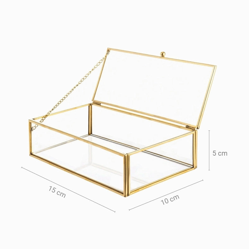 Transparent glass box 15 x 10 x 5 cm