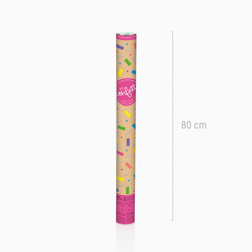 Set 12 Cañones Confeti 80 cm Papel Biodegradable Multicolor