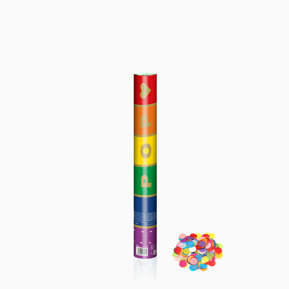 Setzen Sie 12 Confeti Canones 40 cm Multicolor biologisch abbaubar