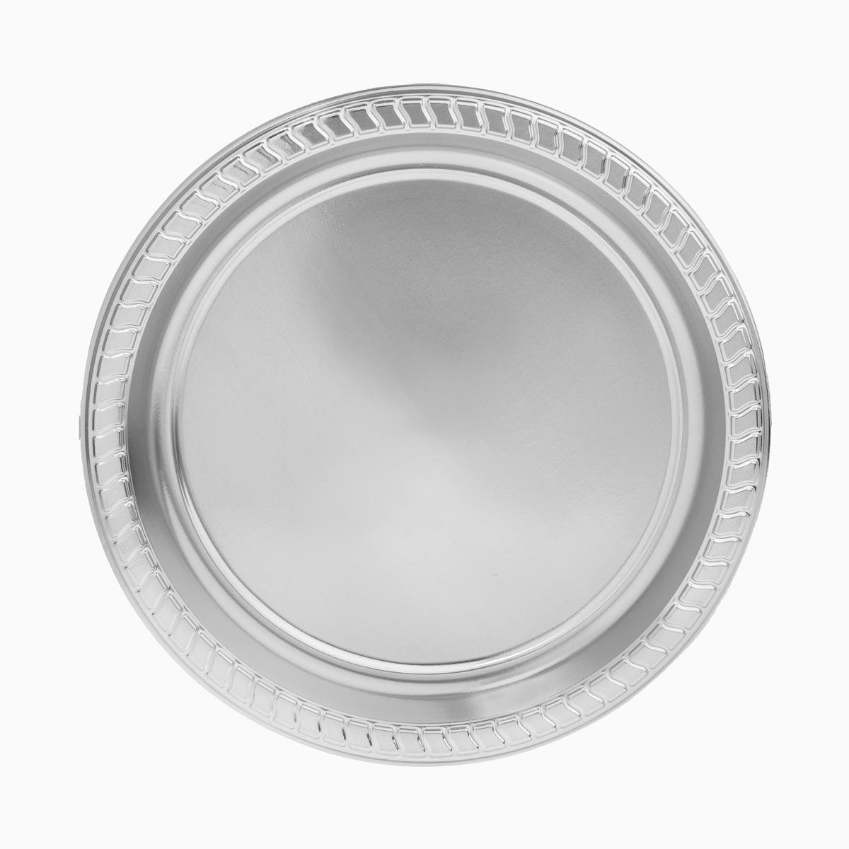 Reusable plastic dish Llano Redondo Metalized Ø23cm silver