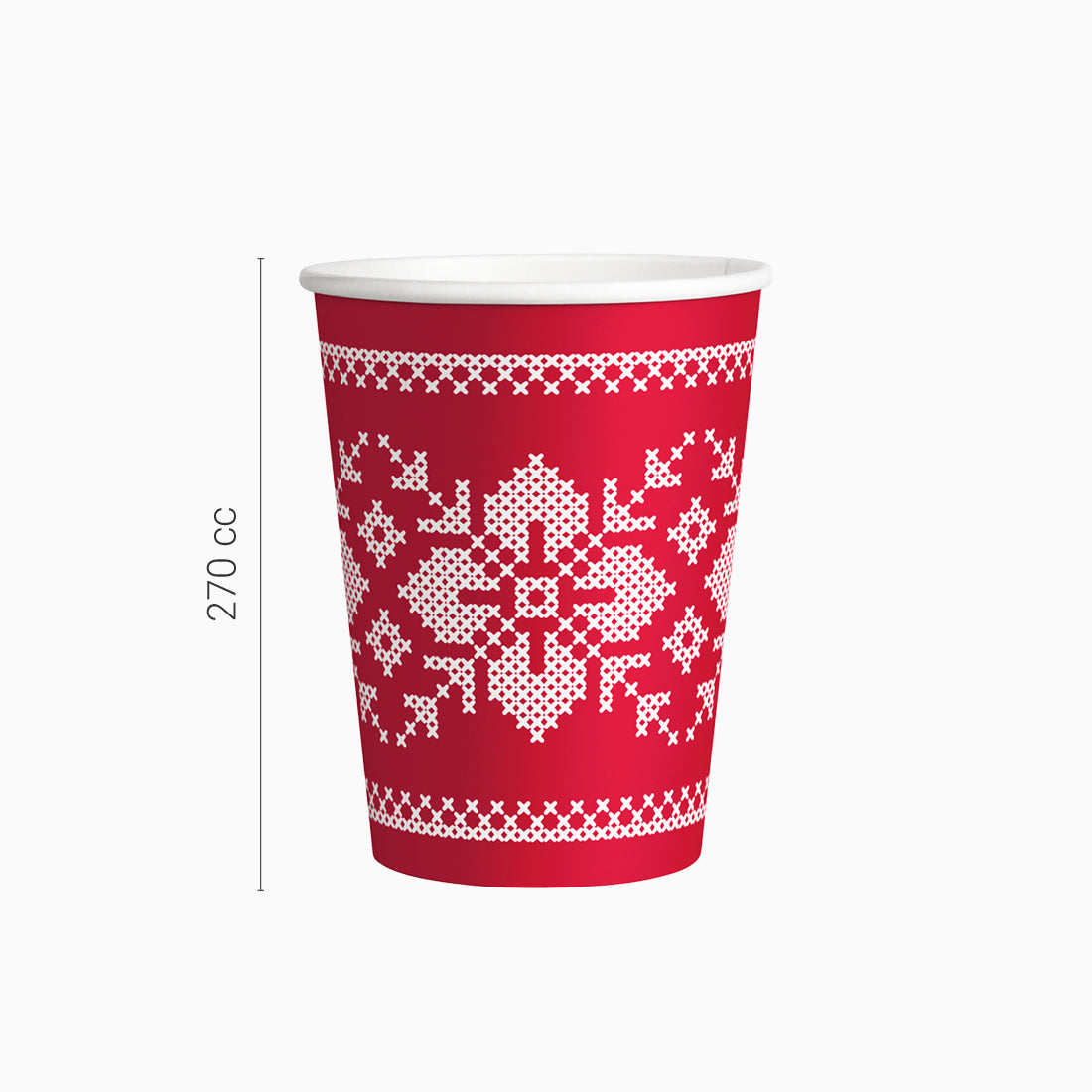 Vaso Cartón Navidad 270cc Nordic