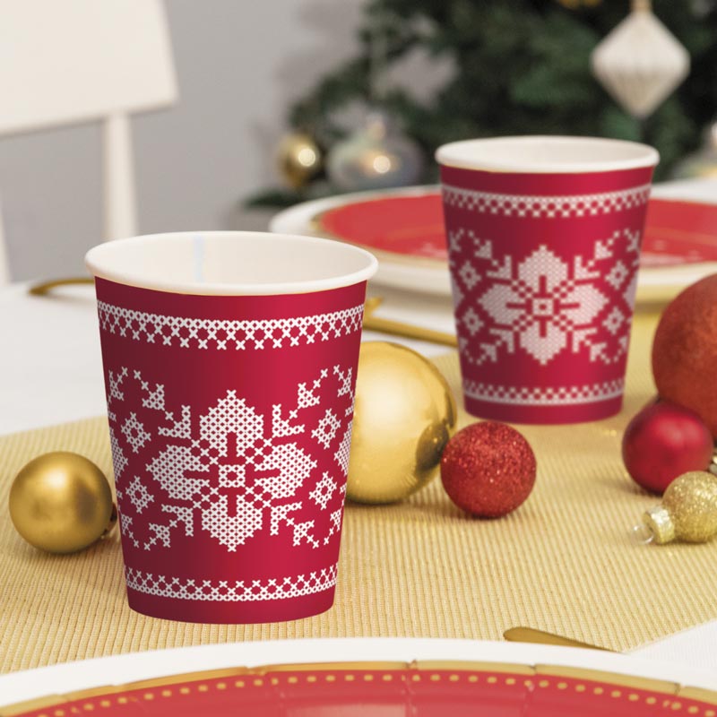 Vaso Cartón Navidad 270cc Nordic