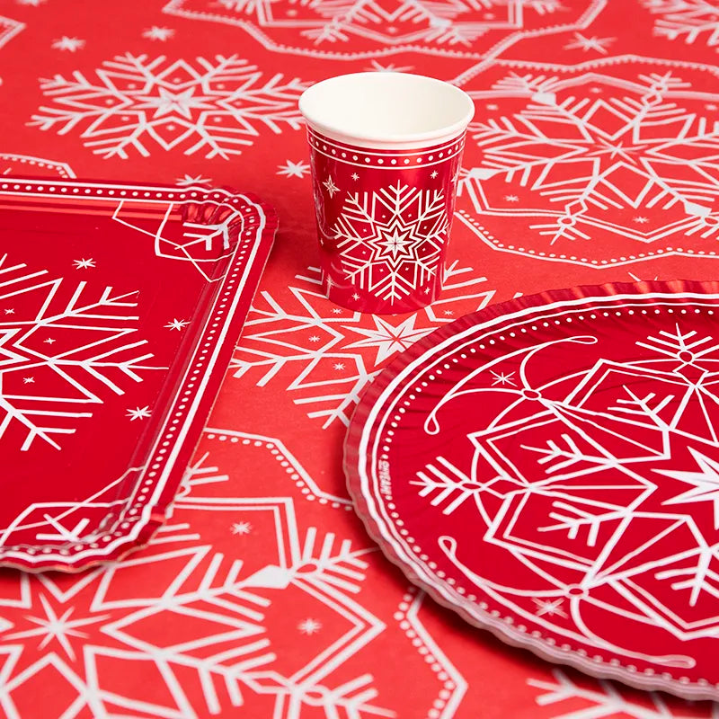 Christmas round tray Ø30 cm Winter red