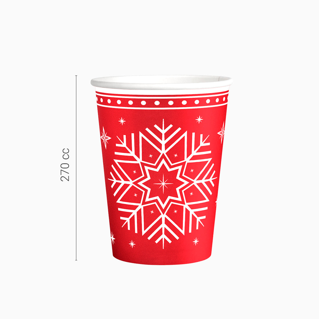 Vaso Cartón Navidad 270cc Winter Rojo