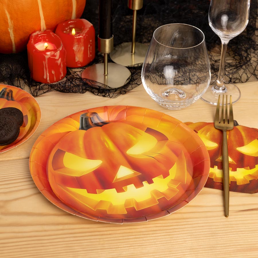 Round plain cardboard plate Ø23 cm Halloween