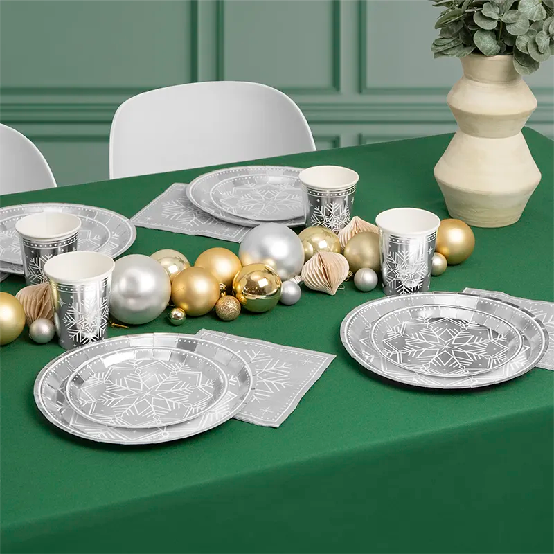 Kit de mesa de inverno básico 6 pessoas de prata