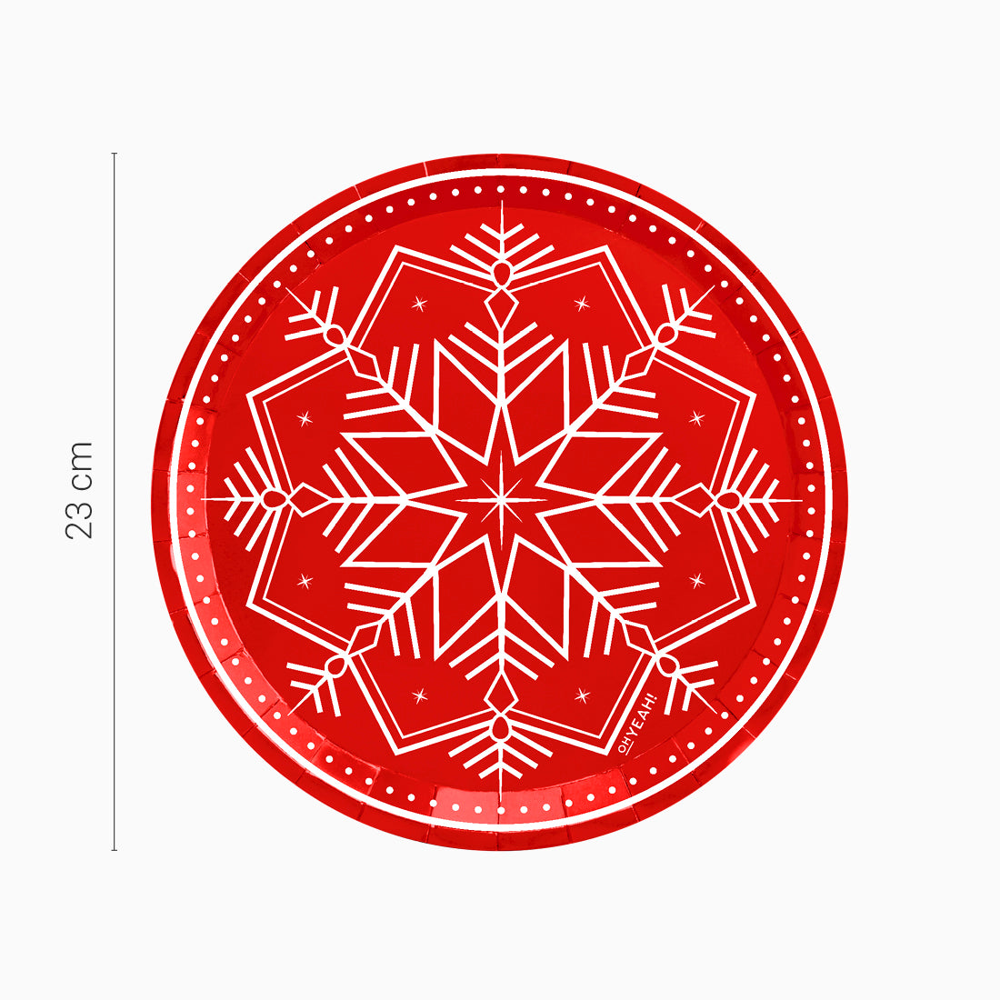 Christmas cardboard plate Ø23 cm Winter red