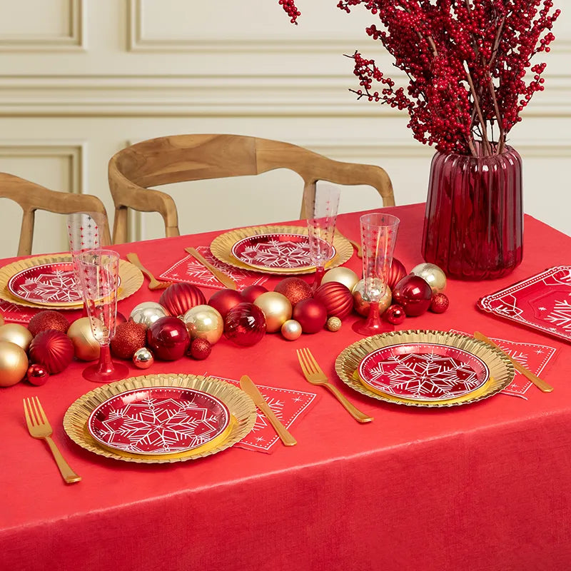 Premium Winter Table Kit 12 Personen rot