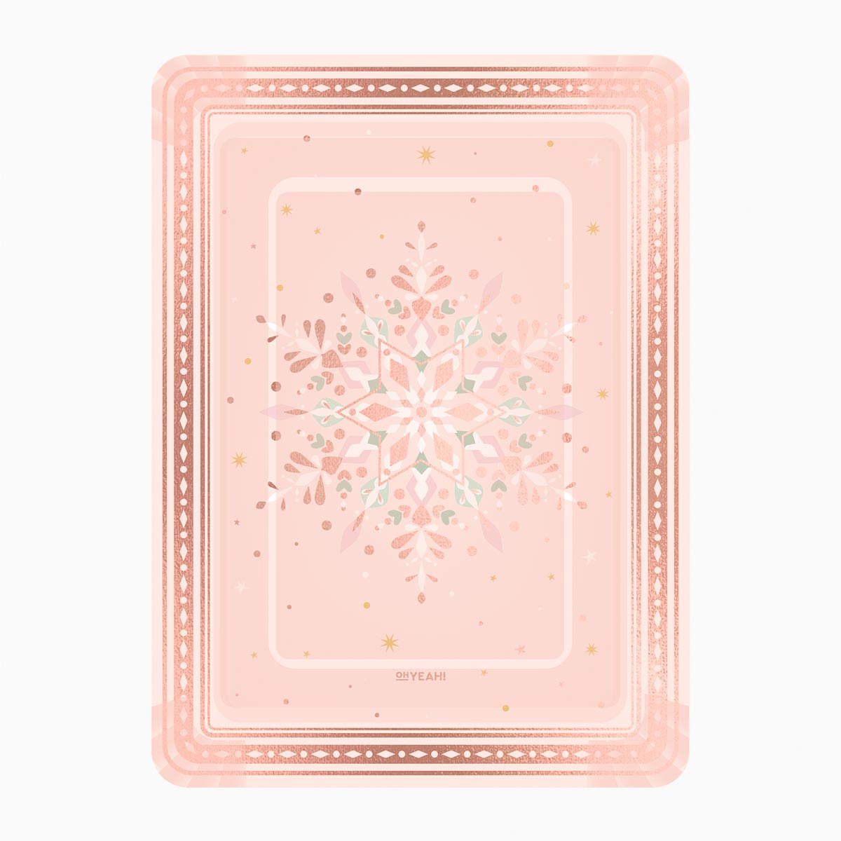 Christmas métallique rectangulaire Christmas 25x34 cm Frozen Snowflake Rose Gold