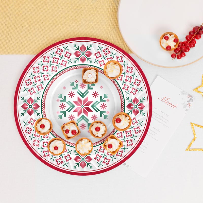 Christmas round tray Ø30 cm nordic