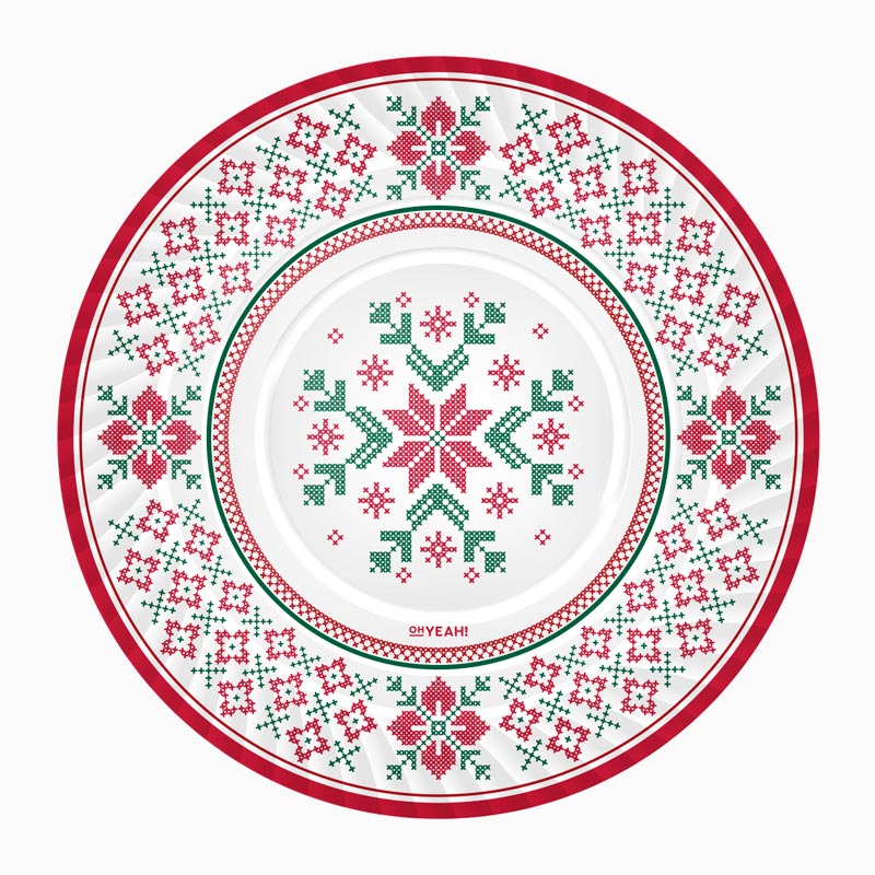 Christmas round tray Ø30 cm nordic