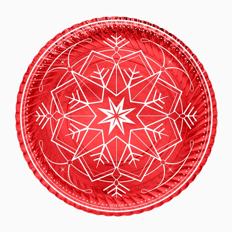 Christmas round tray Ø30 cm Winter red