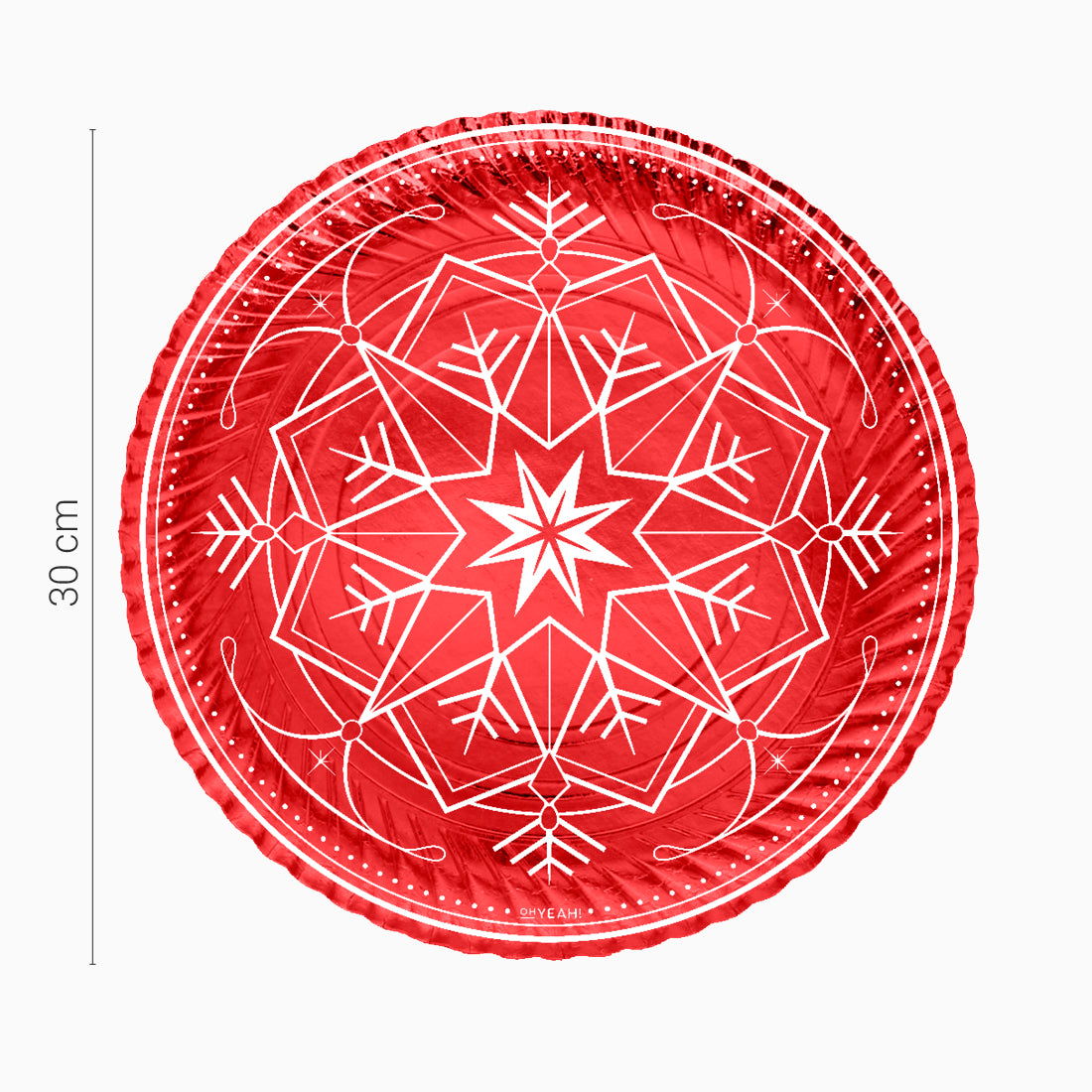 Christmas round tray Ø30 cm Winter red