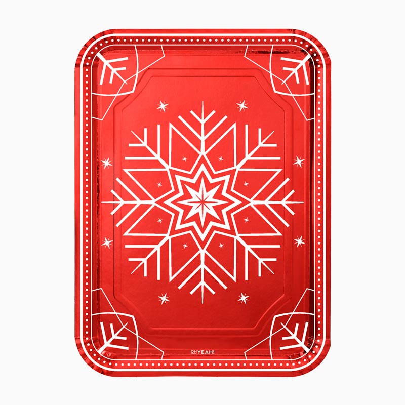 Christmas tray Christmas 25x34 cm Winter red