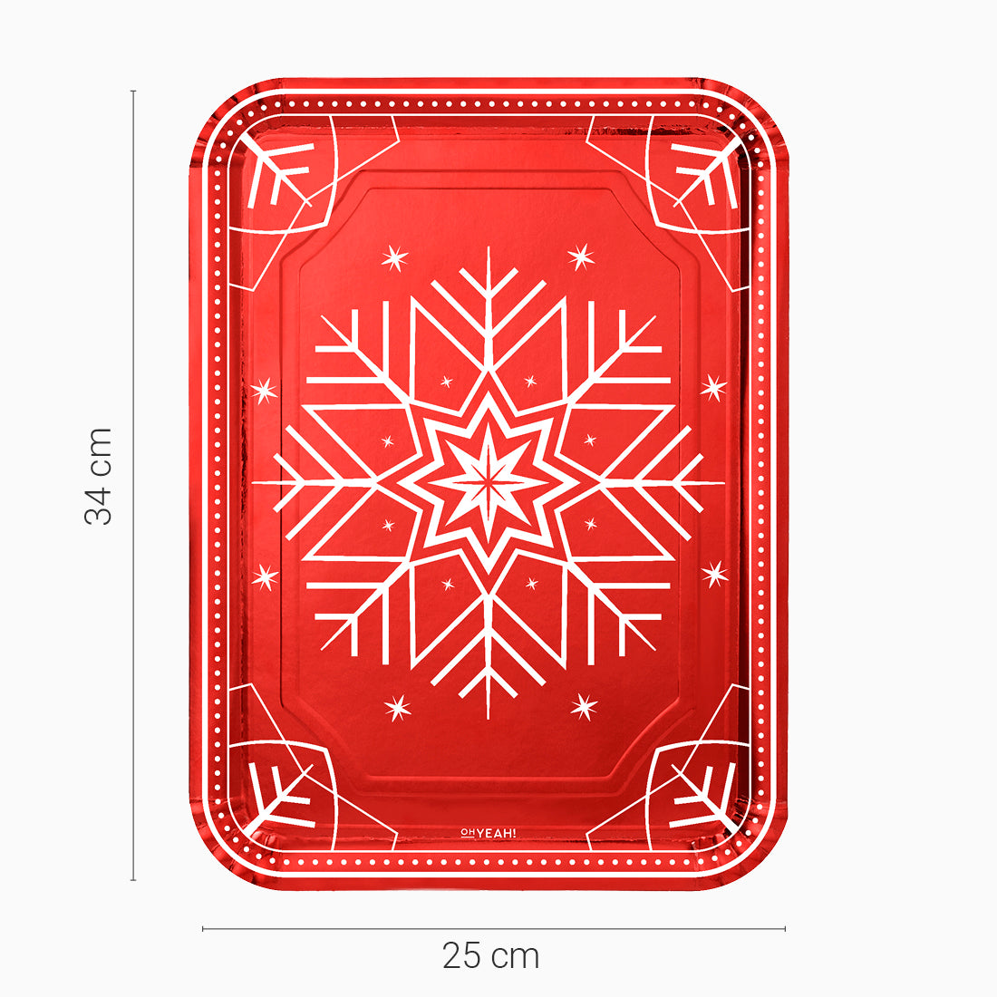 Bandeja Rectangular Navidad 25x34 cm Winter Rojo