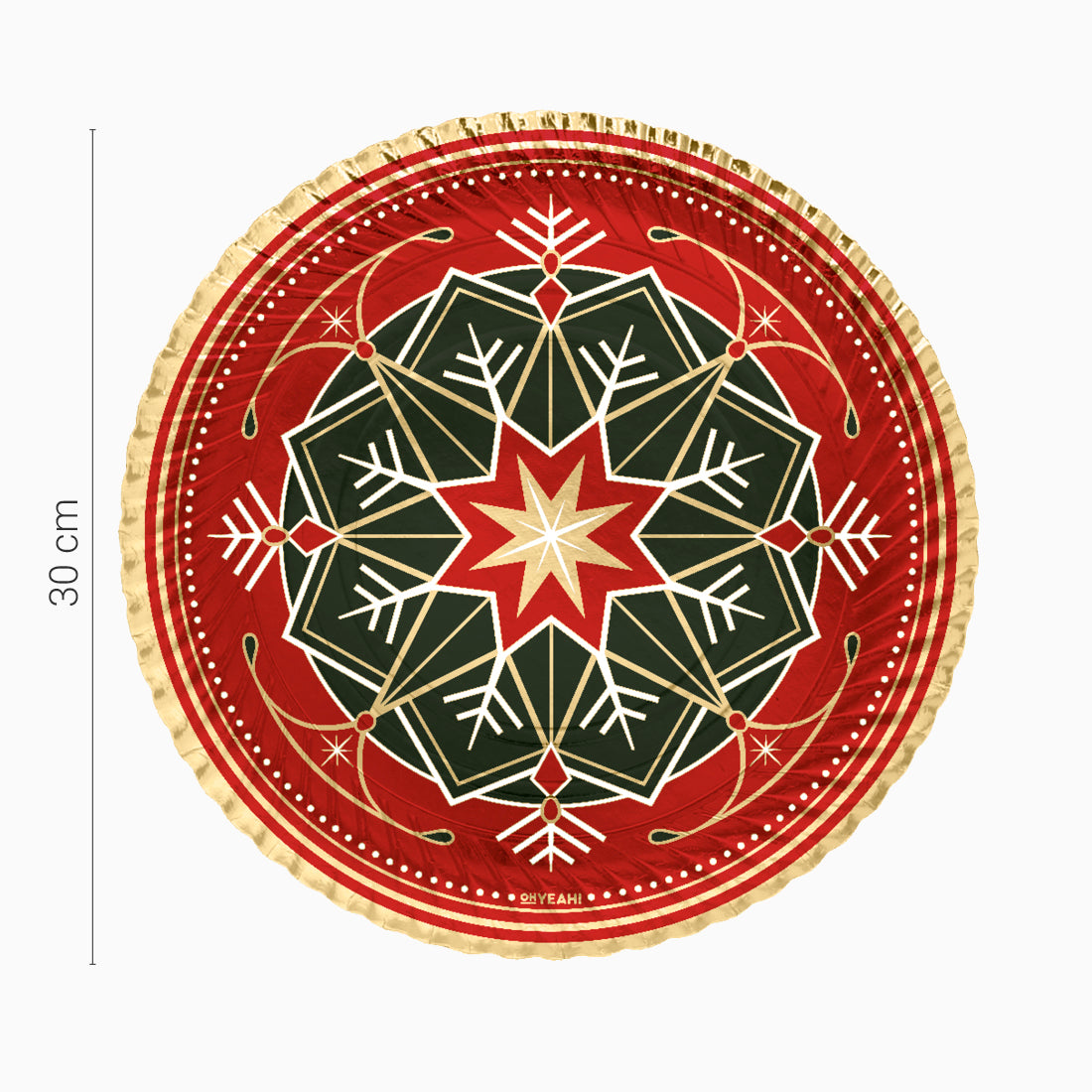 Christmas round tray Ø30 cm Winter red