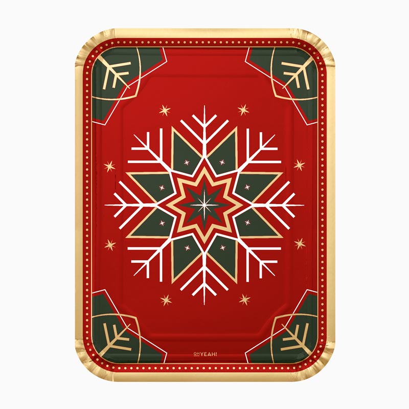 Christmas tray Christmas 25x34 cm Winter red