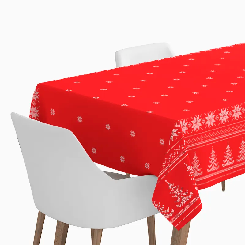 Rollo Mantel Navidad Bordado 1,20 x 5 m Rojo