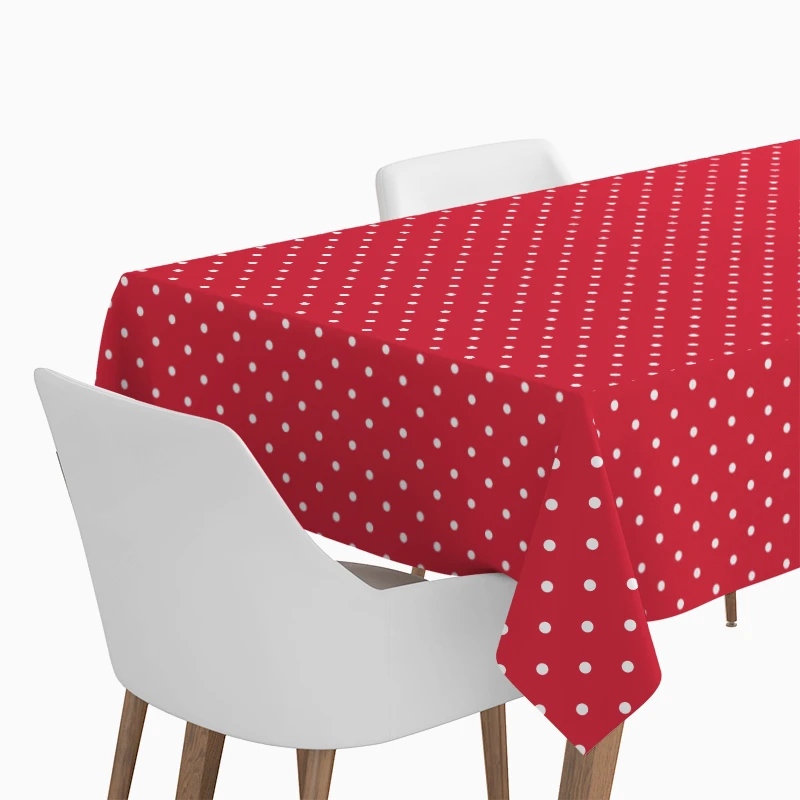 Rollo Mantel Impermeable Lunares 1,20 x 5 m Rojo