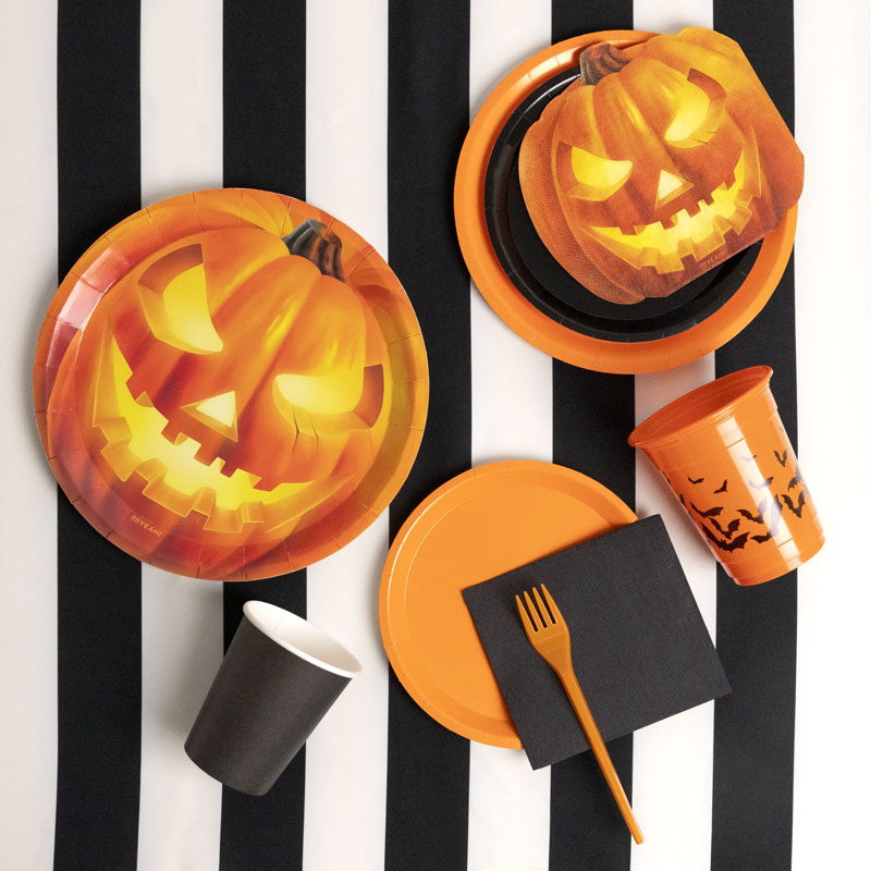 Dessert en carton rond Pumpkin Ø18 cm Halloween